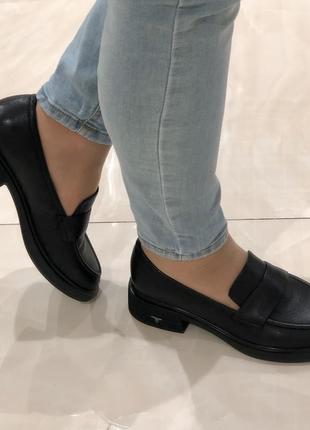 Женские кожаные слиперы черные классические туфли на низком ходу турция 1f6051-0117-c1686a molka 29192 фото