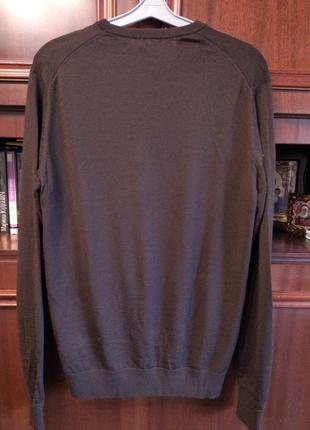 Базовый джемпер свитер коричневый 100% шерсть unilo р. m4 фото
