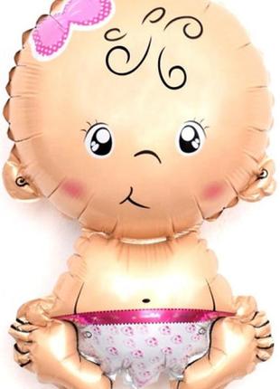 Фольгована кулька фігура "малюк дівчинка" 47х71 см