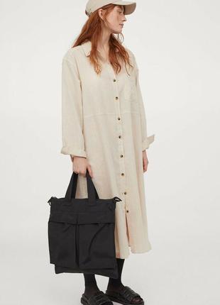 Платье-рубашка ,туника h&m  linen-blend shirt dress5 фото