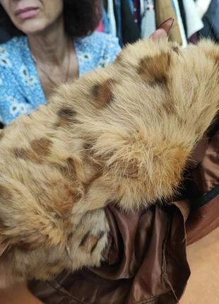 Куртка кожаная с подстежкой мех рысь10 фото
