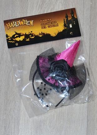 Обруч halloween. шляпка колпак ведьма ведьмочка ободок аксессуары украшение декор карнавальный костюм наряд хеллоуин хелоуин хэллоуин хеловин хелловин3 фото