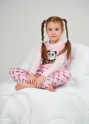 Хлопковая пижама для девочек 3-8 лет с пандами nicoletta туречка3 фото