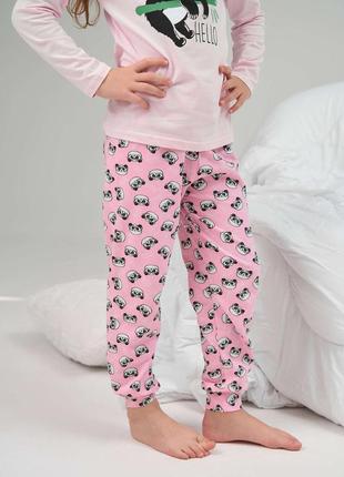 Хлопковая пижама для девочек 3-8 лет с пандами nicoletta туречка6 фото