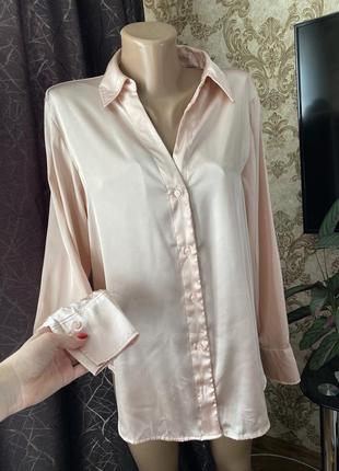 Шикарна сатинова блуза 🦢10 фото