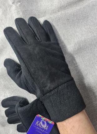 Перчатки мужские тёплые флисовые, перчатки с сенсором для телефонов, флисовые перчатки мужские тёплые ,перчатки, мужские перчатки4 фото