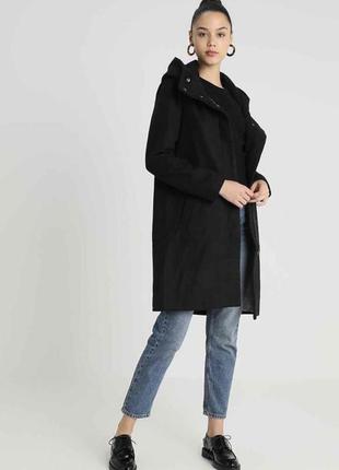 Стильное женское лаконичное новое шерстяное демисезонное пальто блейзер черное oversize весна-осень ляр