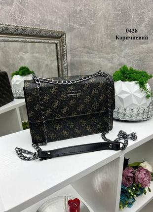 Женская стильная мини сумочка клатч кросс-боди на цепочке цвет черный