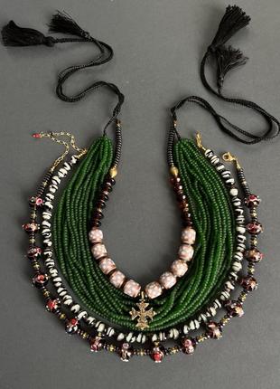 Ожерелье традиционное украинское, сгарды, пацорки, бисер2 фото