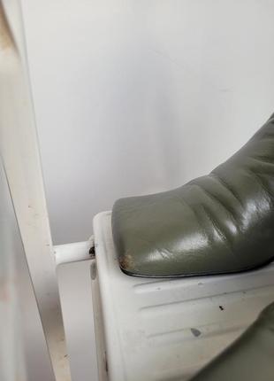 Шкіряні черевики zara з квадратним носком, розмір 385 фото