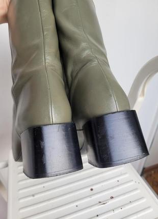 Шкіряні черевики zara з квадратним носком, розмір 386 фото