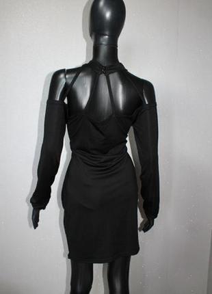 Стильное черное короткое платье с вырезами и открытым верхом на пышные формы. большой размер l-xl2 фото
