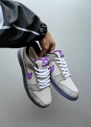 Унисекс кроссовки на меху nike sb dunk low purple pigeon fur1 фото