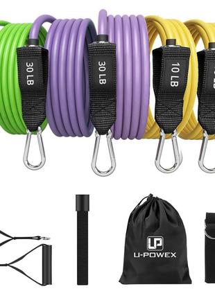 Набір трубчастих еспандерів u-powex resistance bands set 5шт. 100lb (до 45кг.)