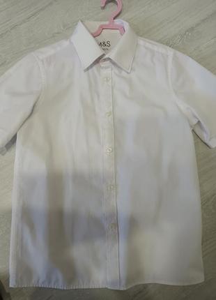 Классическая белая рубашка marks&amp;spencer на 9-10 лет2 фото