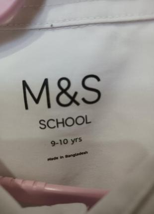 Классическая белая рубашка marks&amp;spencer на 9-10 лет4 фото