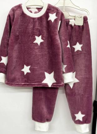 Махрова піжама для дівчинки, розміри 98-122