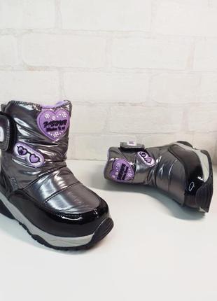 Дитячі зимові дутіки для дівчинки чоботи черевики3 фото