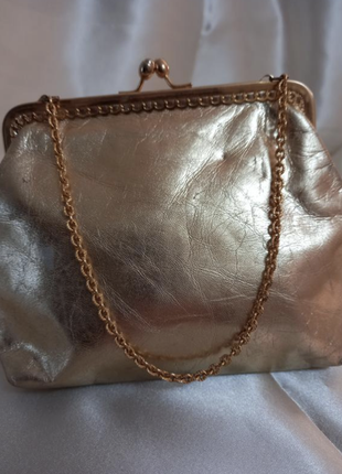 Винтажная кожаная сумочка, натуральная кожа2 фото