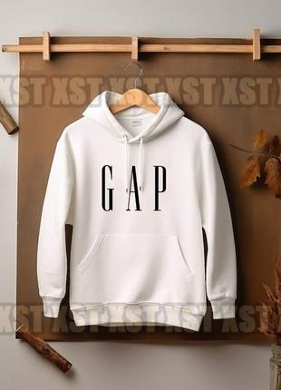 Женский худи на флисе оверсайз oversize gap геп белый1 фото