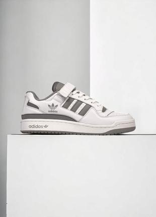 Кроссовки adidas forum low •white grey•8 фото