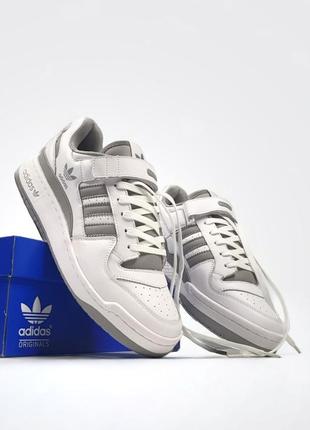 Кроссовки adidas forum low •white grey•2 фото