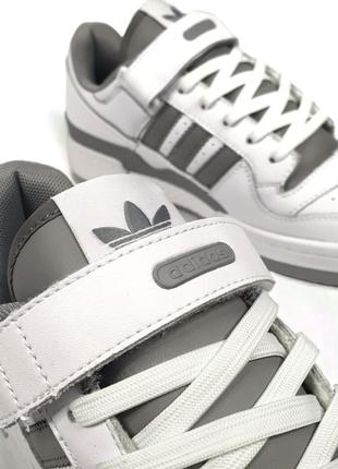 Кроссовки adidas forum low •white grey•6 фото