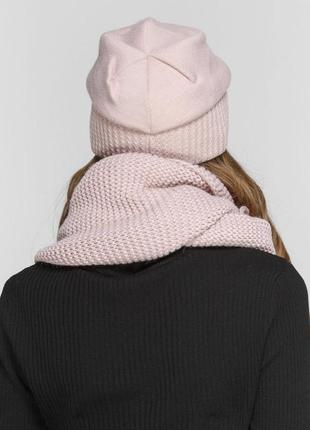 Набір шапка хомут комплект шапка красива жіноча шапка вовняна шерстяна тепла шапка модна шапка 2023 жіночі шапки вʼязана шапка зимова шапка8 фото