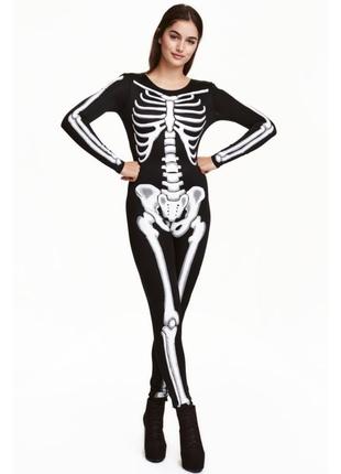 H&m новий костюм скелет скелета карнавальний маскарадний хелоуін геловін дорослий