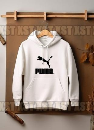 Женский худи на флисе оверсайз oversize puma пума белый