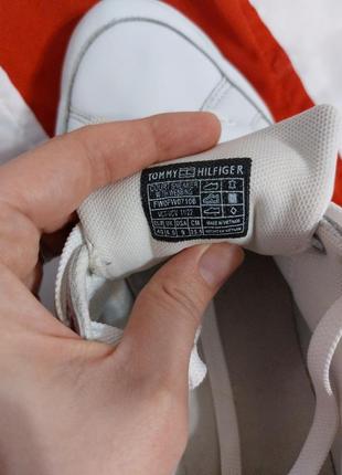 Tommy hilfiger женские белые кожаные сникеры court sneaker with webbing6 фото