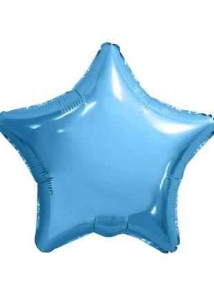 Фольгована кулька "зірка" блакитна металік 18"(45см)