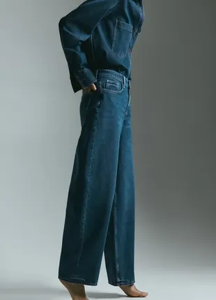 Широкие джинсы с высокой посадкой baggy h&amp;m 12085320052 фото