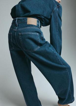 Широкие джинсы с высокой посадкой baggy h&amp;m 12085320054 фото