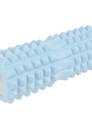 Масажний ролик (роллер) u-powex eva foam roller (33x14см.) type 2 blue