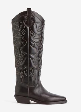 Кожаные ковбойские сапоги h&m premium 1181566001