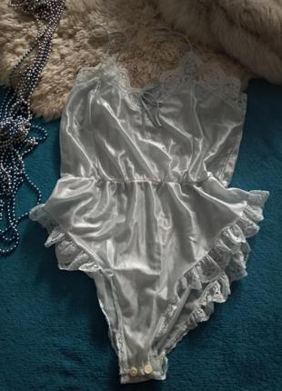 Боди нежно голубой цвет с рюшками