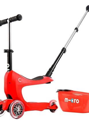 Самокат micro серії mini2go deluxe plus – красний (до 50 kg, до 20 kg із сидінням, 3 кіл.) (mmd032)10 фото