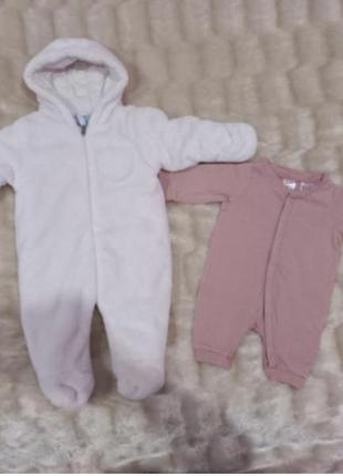 Рожевий комплект чоловічок і ромпер 62/ чоловічок 56/ чоловічок 62/комплекс 56
