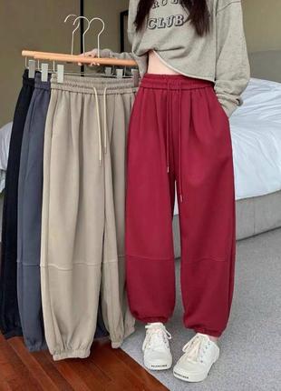 Теплые женские брюки джогеры на флисе2 фото