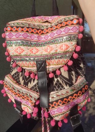 Красивый вышитый рюкзак в стиле этно бохо atmosphere5 фото