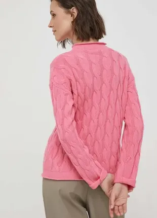 Новый! ягодный яркий свободный шерстяной свитер в косы/джемпер/свитер оверсайз3 фото