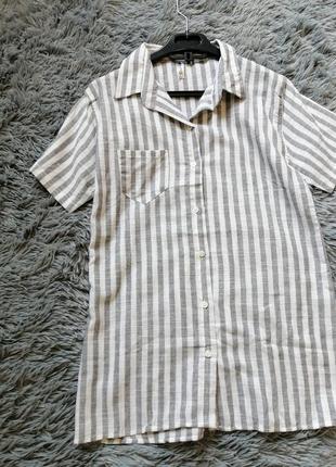 Рубашка из натуральной ткани в полоску6 фото