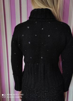 Versace оригинал свитер шерсть меринос, шерстяной, вовна, вовняний, теплий светр чорний3 фото