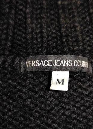 Versace оригинал свитер шерсть меринос, шерстяной, вовна, вовняний, теплий светр чорний2 фото