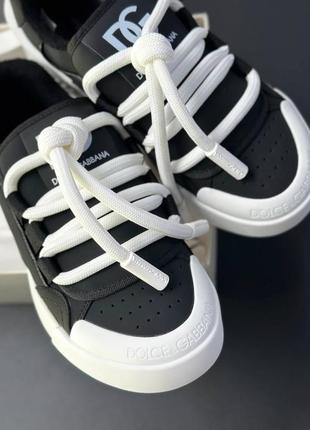 Женские кроссовки кеды дольче габбана белые черные4 фото