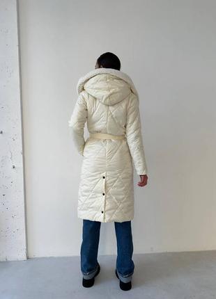 Пальто с капюшоном 
зима  # 45❄️
( декоровано штучним хутром )10 фото