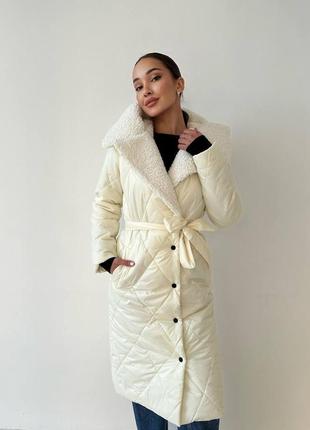 Пальто с капюшоном 
зима  # 45❄️
( декоровано штучним хутром )6 фото