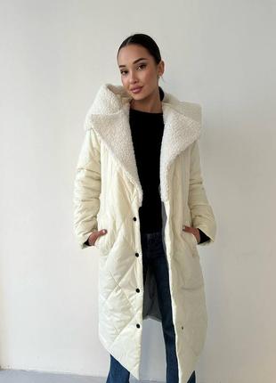 Пальто с капюшоном 
зима  # 45❄️
( декоровано штучним хутром )3 фото