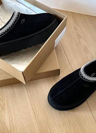 Ugg tasman slippers platform black3 фото